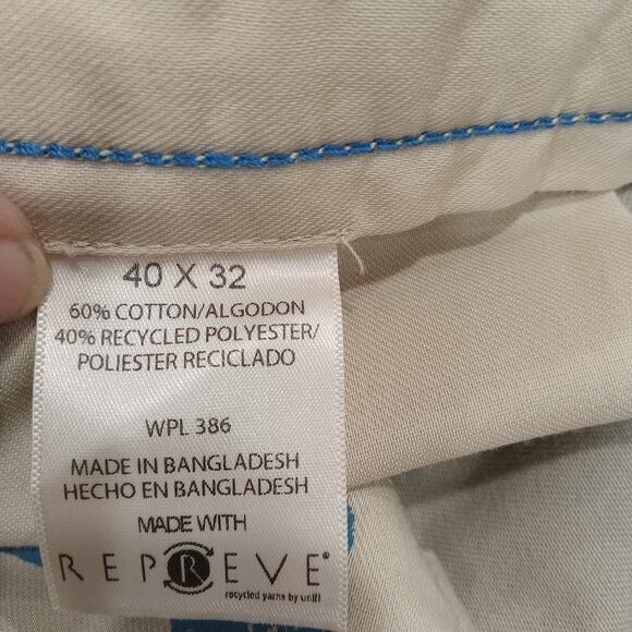 Haggar Life Khaki Pants Mens 40X32 Repreve Tan Flat Front Straight Fit NWT New - Picture 5 of 9